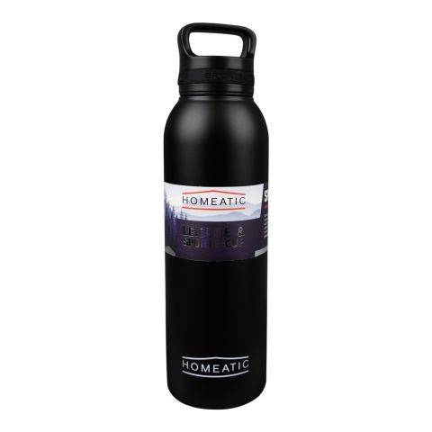 Homeatic Steel Water Bottle, 730ml Capacity, Black, HKA-034