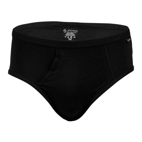 Jockey Elance Wedgefly Brief, Black, 2-Pack, FJ1018