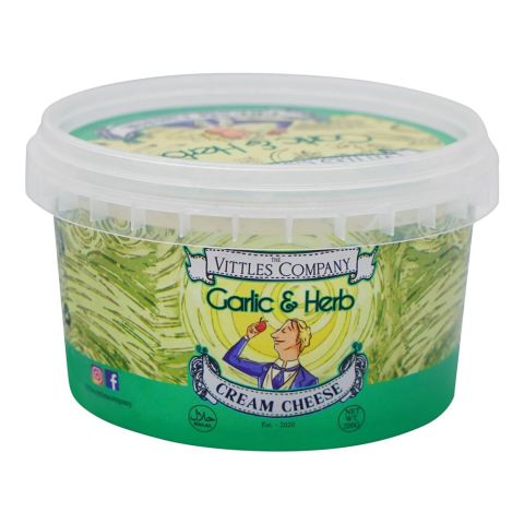 The Vittles Company Garlic & Herb Cream Cheese, Frozen, 200g