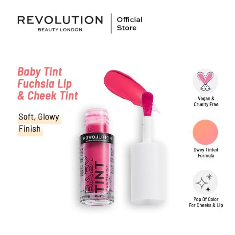 Makeup Revolution Baby Tint Lip & Cheek Tint, Fuchsia