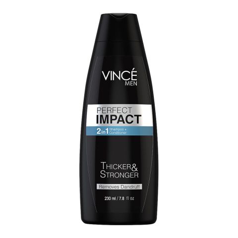 Vince Men Perfect Impact Thicker & Stronger 2-In-1 Shampoo + Conditioner, Removes Dandruff, 230ml