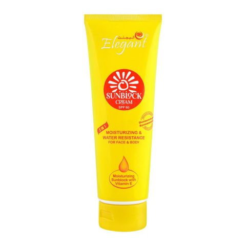 Elegant 2-In-1 Moisturizing & Water Resistance Sunblock, For Face & Body, SPF 60, 170g