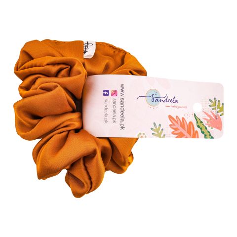 Sandeela Silky Classic Scrunchies, Mustard, 03-02-1004