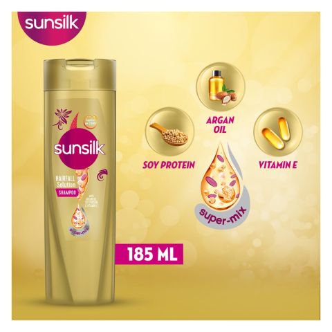 Sunsilk Hair Fall Solution Argan Oil, Soy Protein &amp; Vitamin E Shampoo, 185ml