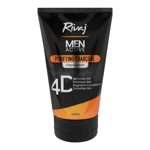 Rivaj Men Active Purifying Charcoal Face Wash, 100ml