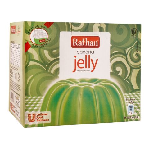 Rafhan Banana Jelly Powder, 4 Portions Pack, 2 KG