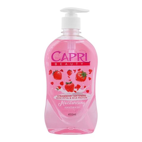 Capri Beauty Strawberry Softeners Rose Petal & Milk Protein Moisturizing Hand Wash, 450ml