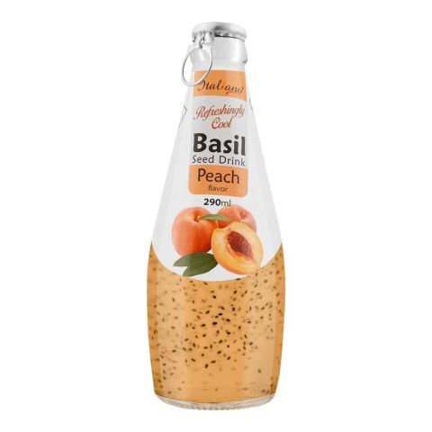 Italiano Peach Flavor Basil Seed Drink, 290ml