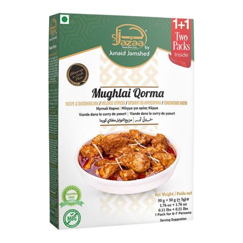 Jazaa Mughlai Qorma Masala, 1+1 Two Packs Inside, 120g