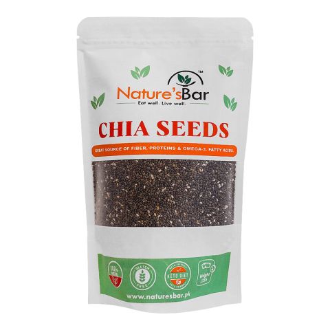 Nature's Bar Chia Seeds 250g, 100% Clean Chia Seeds for Eating, Seeds for Weight Management, Rich in Calcium, Protein & Fiber, Omega 3 and Antioxidant, Healthy Snacks