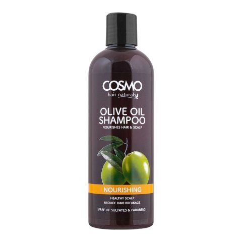 Cosmo Hair Naturals Nourishing Olive Oil Shampoo, Healthy Scalp, Reduces Hair Breakage, 480ml