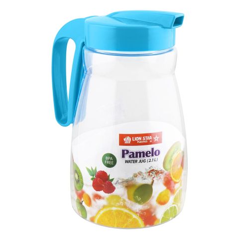 Lion Star Pamelo Water Jug, 2100ml, BPA Free, Blue, K-36