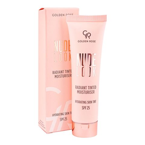 Golden Rose Nude Look Radiant Tinted Moisturiser Hydrating Skin Tint, SPF25, 03, Deep Tint