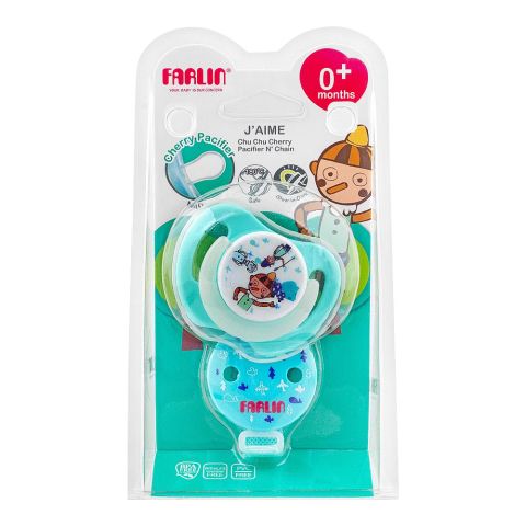 Farlin J' Aime Chu Chu Cherry Natural Pacifier N' Chain, 0 Month+, BA-20008-B