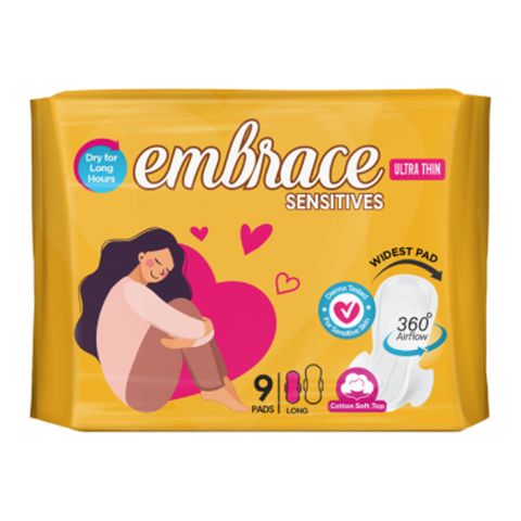 Embrace Sensitive Ultra Thin Long Pads, 9-Pack