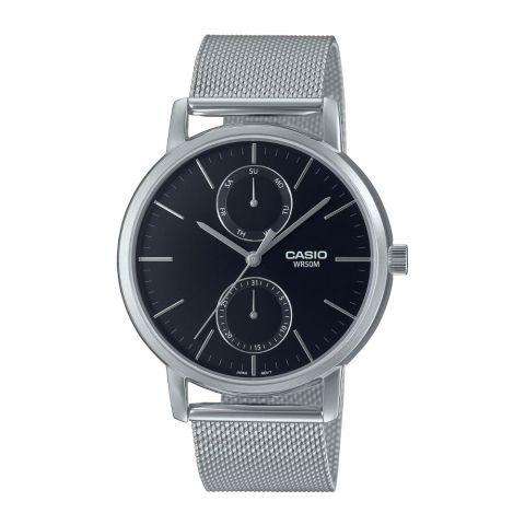 Casio Men's Enticer Chronograph Watch Black Dial & Stainless Steel Bracelet, MTP-B310M-1AVDF