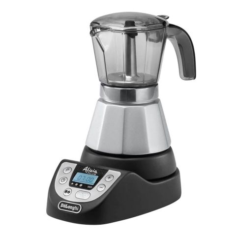 DeLonghi Alicia Plus Electric Moka Coffee Maker Black/Silver EMKP42.B