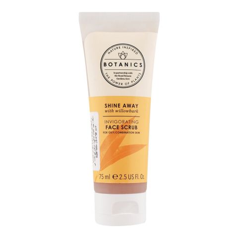 Boots Botanics Shine Away With Willow Bark Invigorating Face Scrub, For Oily & Combination Skin, 75ml