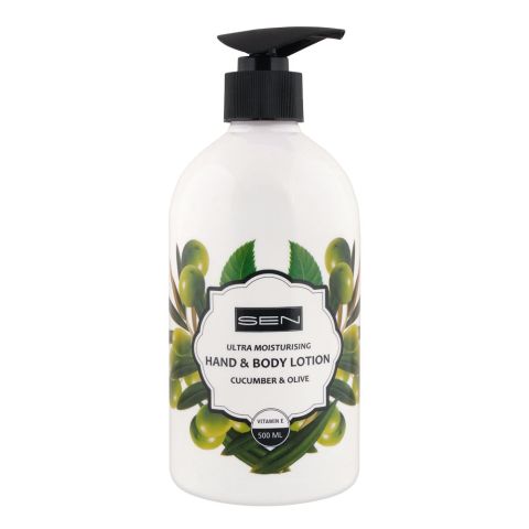 Sen Ultra Moisturising Cucumber & Olive Hand & Body Lotion, 500ml