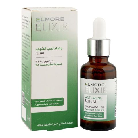 Elmore Elixir Anti-Acne Serum with Niacinamide 5% & Salicylic Acid 2%, 30ml