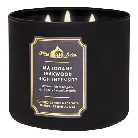 Bath & Body Works White Barn Mahogany Teakwood High-Intensity Scented Candle, 411g