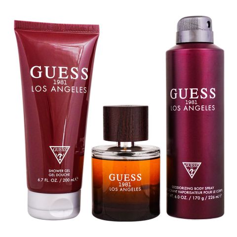 Guess 1981 Los Angeles Set For Men, Eau De Toilette, 100ml + Body Spray, 226ml + Shower Gel, 200ml