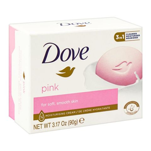 Dove Pink Moisturising Cream Bar, For Soft/Smooth Skin, 90g