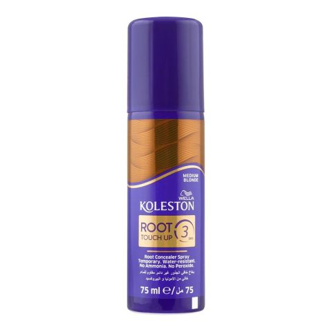 Wella Koleston Roots Touch Up 3 Sec Root Concealer Hair Spray, Medium Blonde, 75ml