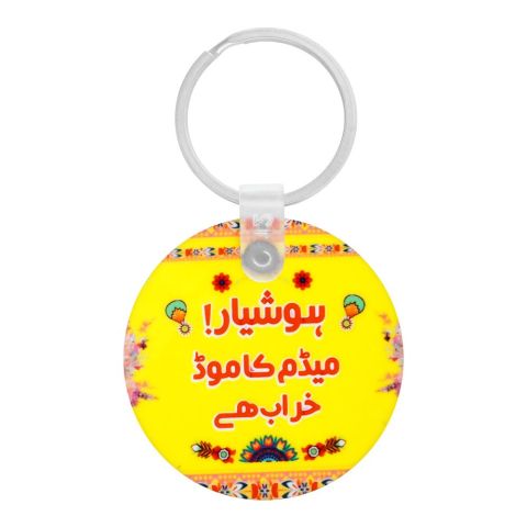 Star Shine Truck Art, Madam Ka Mood Kharab Hai Keychain Round, Key02