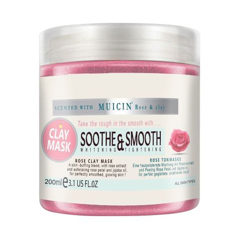 Muicin Rose & Clay Soothe & Smooth Whitening Tightening Clay Mask, All Skin Types, 200ml