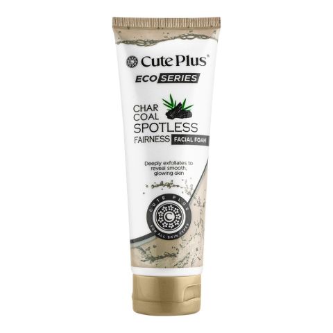 Cute Plus Eco Series Charcoal Spotless Fairness Facial Foam, For All Skin Types, 100ml