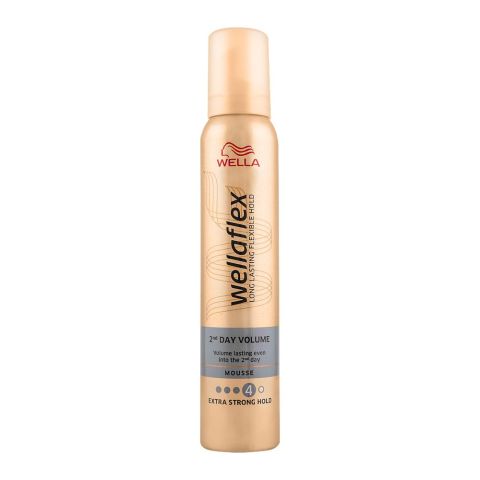 Wella Wellaflex 2nd Day Volume 4 Hair Mousse, Extra Strong Hold, 250ml