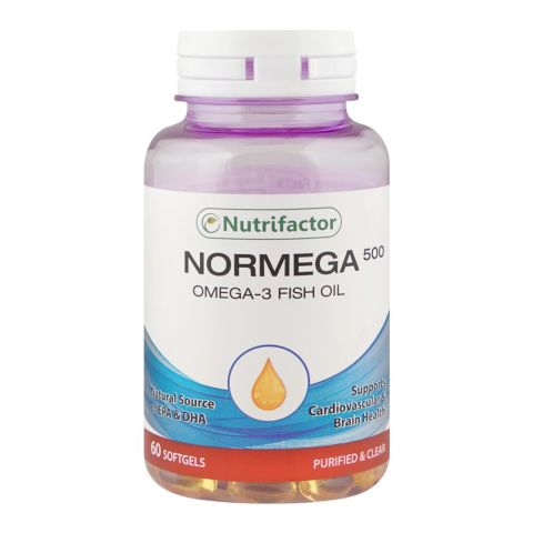 Nutrifactor Normega Fish Oil 500mg Food Supplement Softgels, 60-Pack
