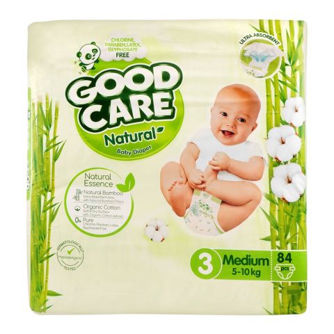 Good Care Natural Baby Diaper No. 3, Medium, 5-10 KG, 84-Pack