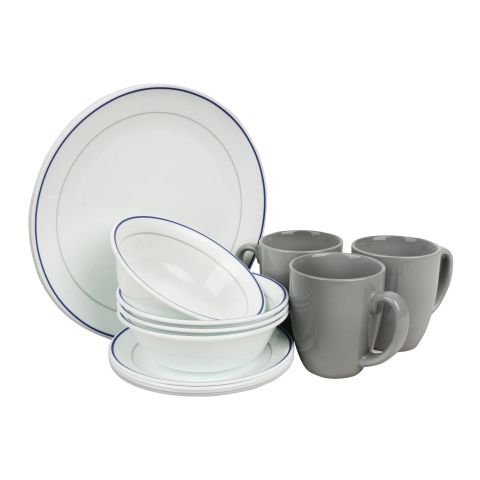 Corelle Classic Dinnerware Set, Double Ring 16-Pack, 16S-DBR-PH