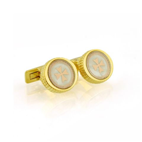 V-C Cufflinks For Men, Golden, C-14