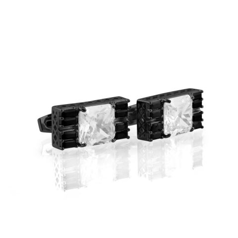 Cufflinks For Men, Black, CZ-4