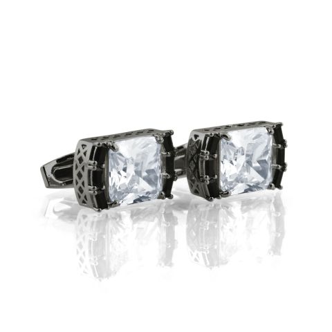 Cufflinks For Men, Black, CZ-5