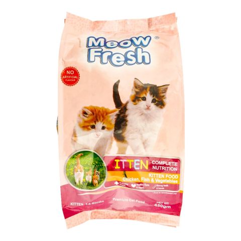 Meow Fresh Kitten 1-6 Months Food Chicken, Fish & Vegetable, 450g