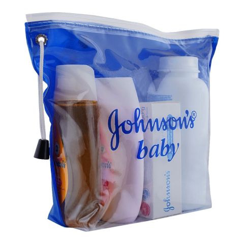 Johnson's Baby Essentials Kit Shampoo + Powder + Soap + Lotion, 4-Pack