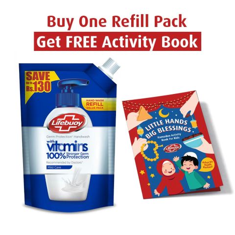 Lifebuoy Mild Care With Vitamin Hand Wash, 400ml Pouch Refill, Save Up To Rs.130/-