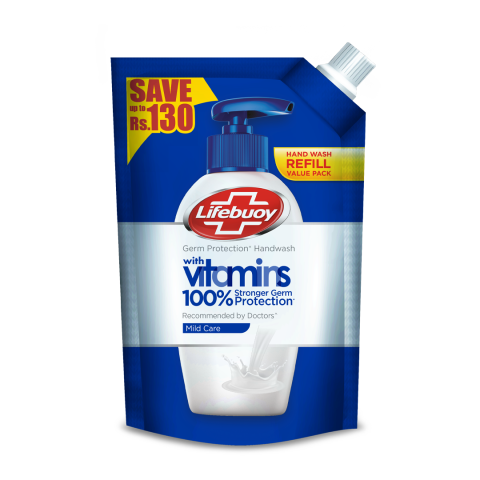 Lifebuoy Mild Care With Vitamin Hand Wash, 400ml Pouch Refill, Save Up To Rs.130/-