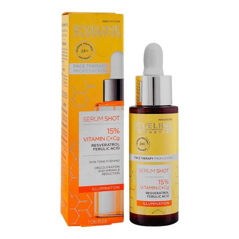 Eveline 15% Resveratrol Ferulic Acid Vitamin C + CG Serum Shot, 30ml