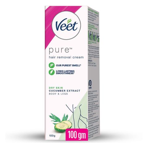 Veet Pure Cucumber Extract Dry Skin Hair Removal Cream, 100ml