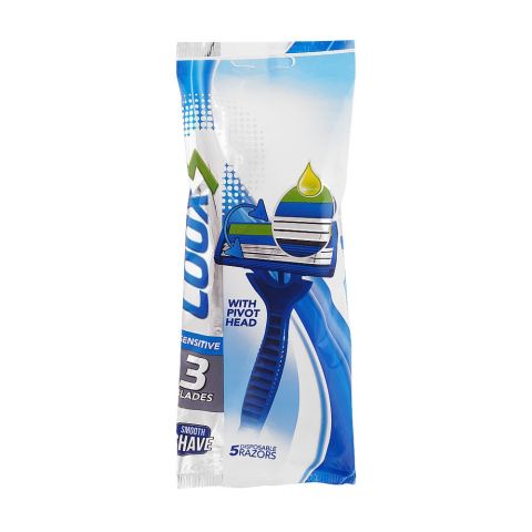 Treet 3 Sensitive 3 Blades Disposable Razor Pouch, 5-Pack