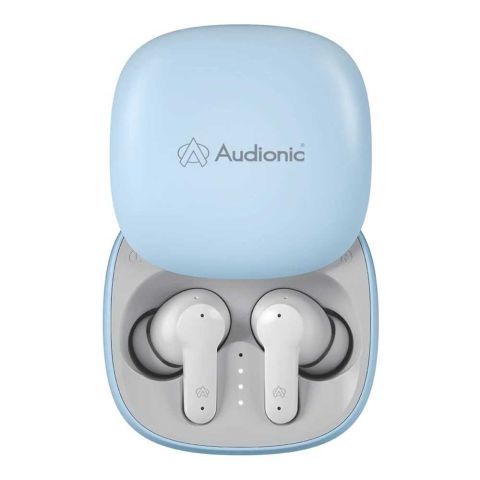 Audionic Quad Mic ENC Environmental Noise Cancellation Earbuds, Blue, Airbud-550