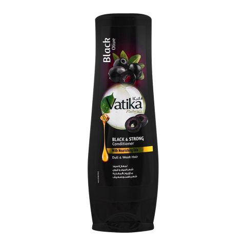 Dabur Vatika Black Olive Black & Strong Nourishing Oils Conditioner, For Dull & Weak Hair, 180ml