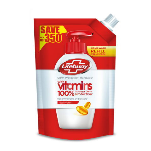 Lifebuoy Total Protect With Vitamin Hand Wash  900ml Pouch Refill  Save Up To Rs.350/-