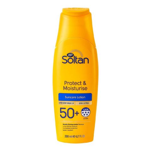 Boots Soltan Protect & Moisturise 50+ Sun Care Lotion, 200ml