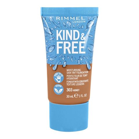 Rimmel Kind & Free Moisturizing Skin Tint Foundation, 303 Honey, 30ml